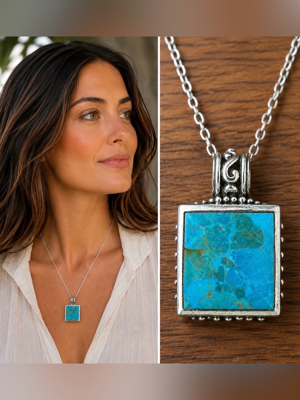 Studio Barse 925 Sterling Silver Turquoise Pendant –Southwestern Artisan Beauty